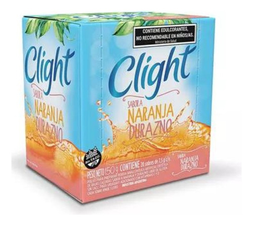 Jugo En Polvo Clight Naranja Durazno X 20 Unidades