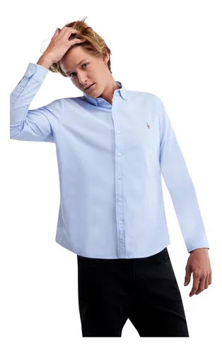 Camisa manga larga azul cielo new arrivals