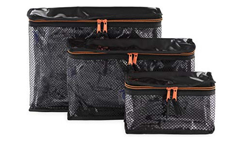 Por Aline Set De 3 Bolsas Cosméticas Transparentes Xjdx0