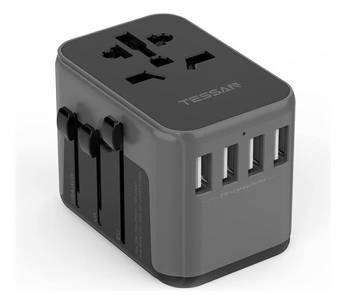 Adaptador De Viaje Universal Internacional Todo En Uno, 4 Pu