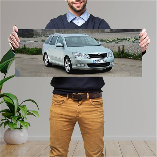 Cuadro 30x80cm Auto 2008 Skoda Octavia Estate Uk 82