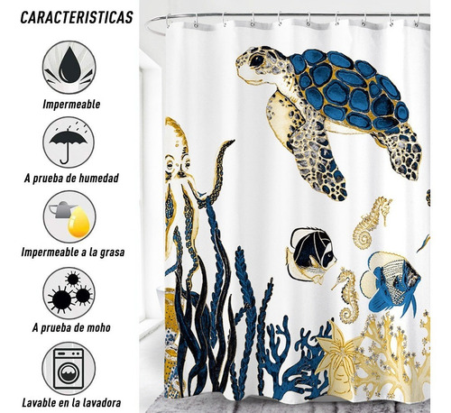 Imagen 2 de 6 de Cortina De Tela Para Baño Tubo Ajustable 180*180cm