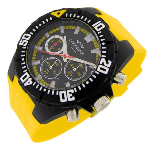 Reloj Montreal Hombre Ml1252 Aro Giratorio Agujas Luminosas