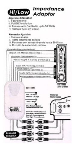 Convertidor Alta A Baja Con Remoto 4 Canales Krack Kh04r