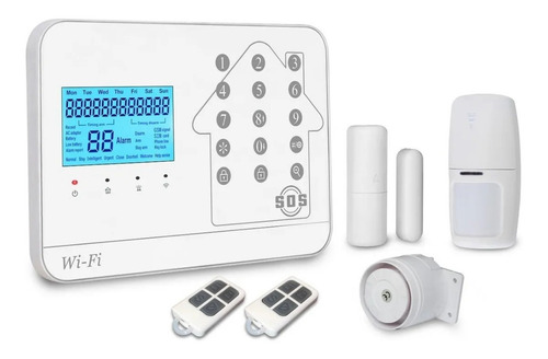 Imagen 2 de 6 de Alarma Seguridad Gsm Wifi Pstn 4 Sensores! Sirena Env Gratis