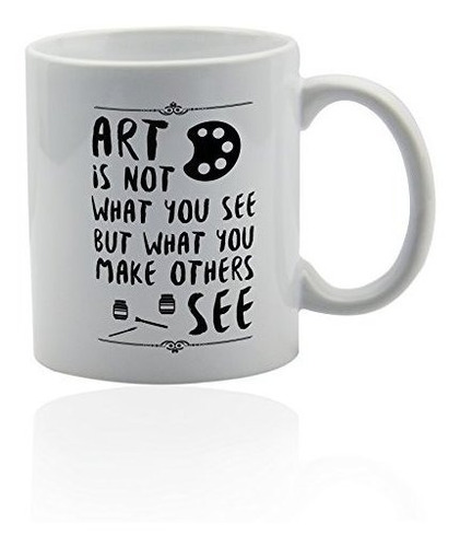 Taza Blanca De Cerámica Para Profesor De Arte - 11 Oz.