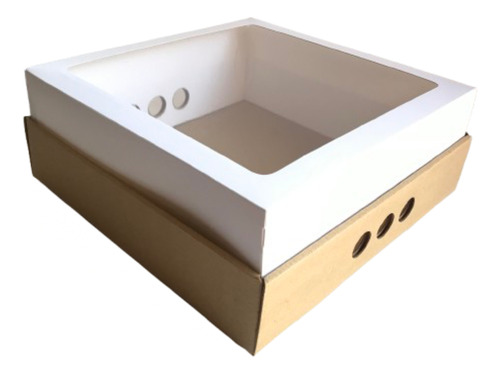 Caja Para Desayuno O Torta 30x30x12 Pack X25 Blanco