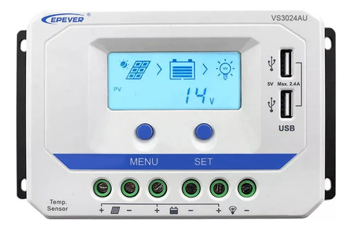 Trladr Arga Pwm 30a 12/24v Epever Viewstar Vs3024au