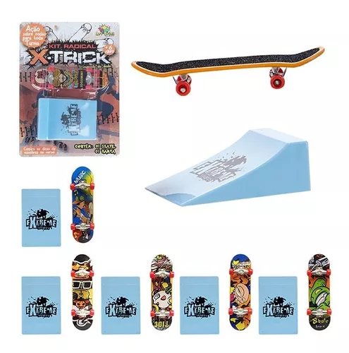 Brinquedo Skate De Dedo Com Rampa Obstáculo X-trick Artbrink