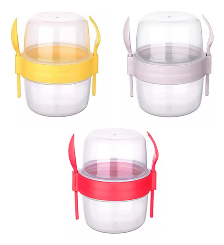 Set 3 Vasos Para Yogurt Y Cereales 800ml Titiz + Servicios