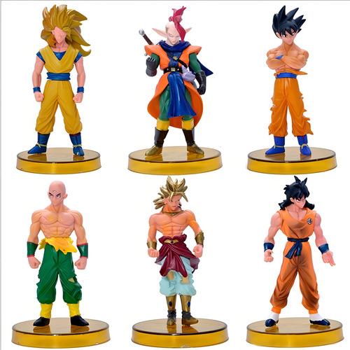 Kit 6 figuras de acción Dragon Ball Goku Yamcha Broly Goku