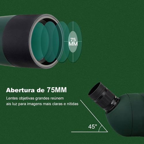 Luneta Telescopio Monocular Zoom Suporte Celular Tripe Alvo