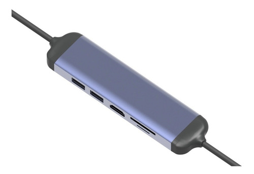 Imagen 3 de 6 de Hub Usb Tipo C, 6 En 1, Con Cable De Carga Pd De 1.5m
