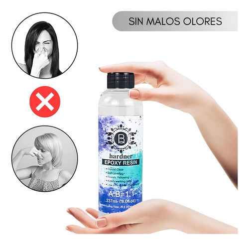 Resina Epóxica 1:1 Ultra Transparente 237 Ml 14 Accesorios