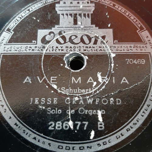 Pasta Jesse Crawford Solo De Organo Odeon C387