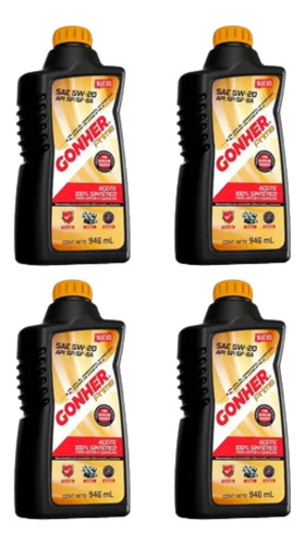 4 Aceites Motor Multigrado 5w-30 Gonher Api Sp 946 Ml
