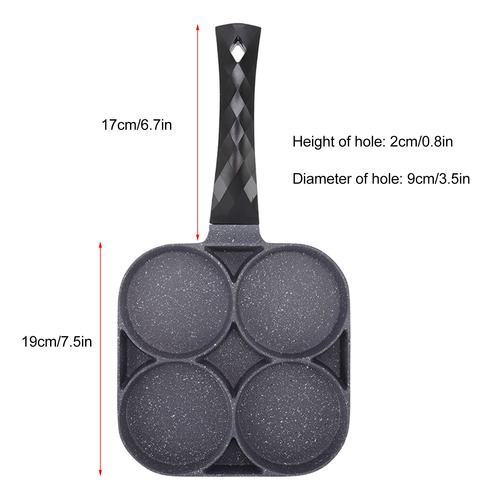 Sartén Antiadherente De 4 Orificios Para Tortilla Resistente