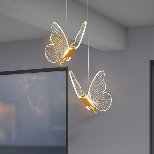 Lámpara Colgante Led Con Forma De Mariposa, Lámpara Nórdica