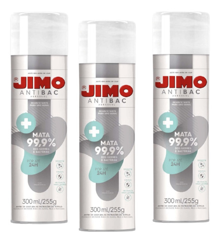 Aerosol De Ambiente Jimo Anti Bac Sin Fragancia 300 Ml X 3 