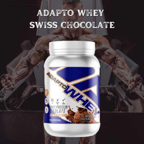 Adaptogen Science Suplemento Em Pó Adapto Whey Proteínas Sabor Swiss Chocolate 912g Em Pote De 912ml