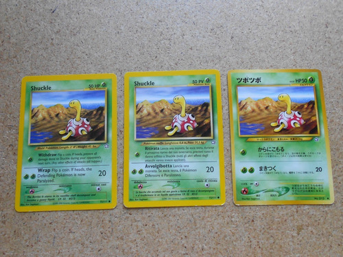 Lote Cartas Pokemon 3 Shuckle (en 3 Idiomas)