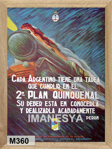 Plan Quinquenal , Cuadro, Política, Poster, Afiche     M360