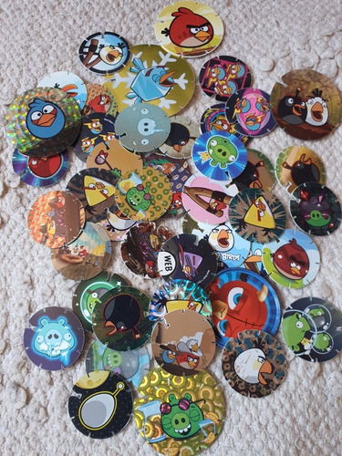 Lote 115 Tazos Simpsons, Bob Esponja Y Angry Birds (Usado)