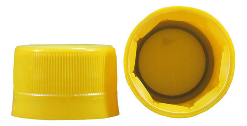 Tampa Plástica Com Lacre P/ Garrafa Pet 28mm Amarelo 2000un