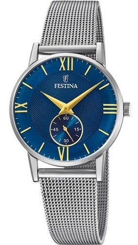 Reloj Festina Dama F20572.3 Malla Tejida Color de la malla Plateado Color del bisel Plateado Color del fondo Azul