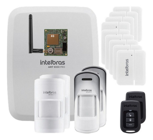 Alarme Intelbras Wifi Amt 8000 Pro 4g Com 13 Sensor Int. Ext