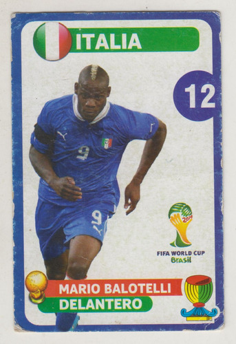 Futbol Italia Tarjeta De Mario Balotelli Fifa World Cup 2014