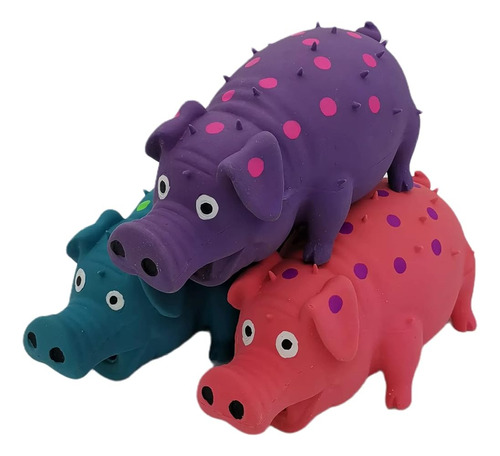 Hoiasem 3 Pack Polka Dot Pig Dog Toy