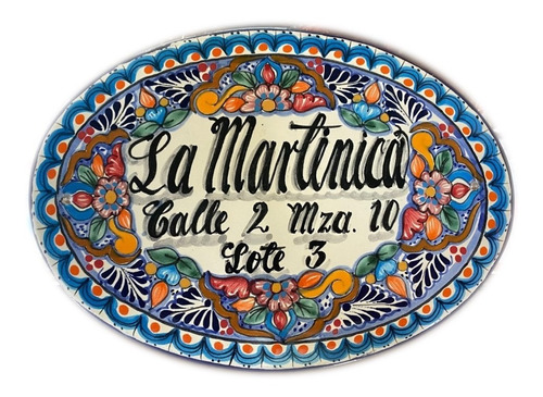 Placa Decorativa Talavera Poblana (personalizada) 45 X 30 Cm