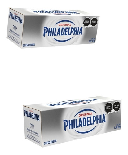 Queso Crema Philadelphia Original 1.9k Block  2 Pzas 