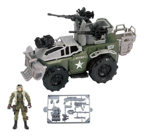 Vehículo De Juguete Militar Con Figura Y Accesorios 