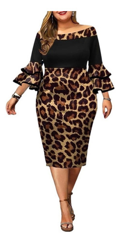 Vestido De Fiesta Elegante De Leopardo Para Gorditas