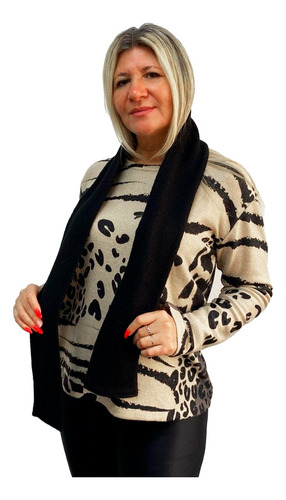 Sweater Mujer Grande Holgado Animal Print Tejido Or 920