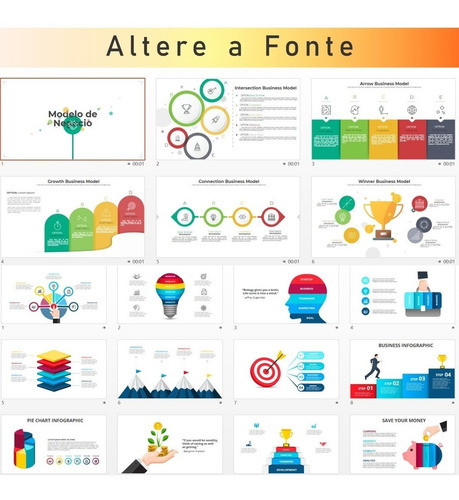 Imagem 3 de 4 de 6.500 Infográficos E Templates Para Power Point Editáveis