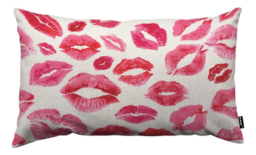 Funda De Cojín Estampado De Labios, Color Rojo, Sofá,...