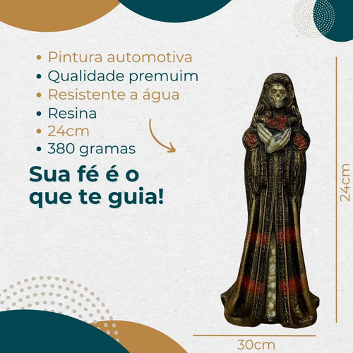 Pomba Gira Rosa Caveira (D) 23 cm - Resina - Umbanda Candomble