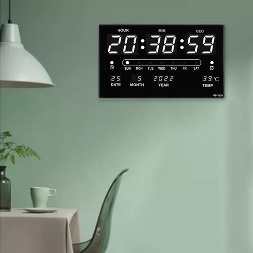 Hh Reloj De Pared Digital Con Fecha, Hora, Semana,