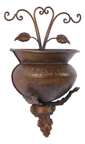 Deco 79 Metal Scroll Indoor Outdoor Wall Planter, 11 X 6 X