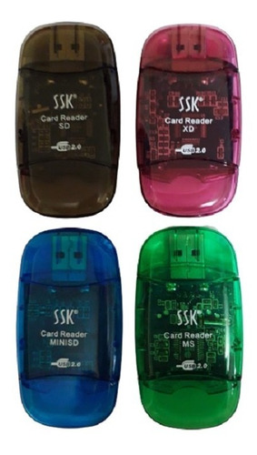 Imagen 1 de 8 de Lector Memoria Usb, Led: Sd, Mini Sd, Ms,
