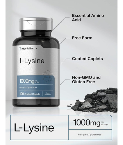 L-lisina 1000mg Aminoacido Inmunidad Reforzada 100 Americano Sabor Sin Sabor