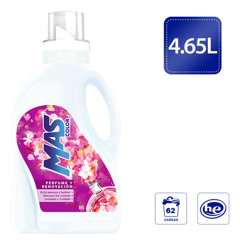 Mas detergente líquido renueva y florece 4.65 litros
