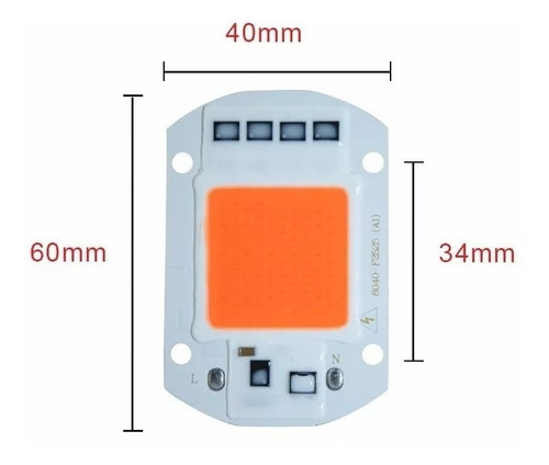 Imagen 3 de 8 de 4 Leds 50w Full Spectrum, Cultivo Indoor Grow, 220v Directo
