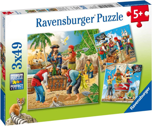 3 Rompecabezas Aventura Pirata 49 Pz Ravensburger Tesoros