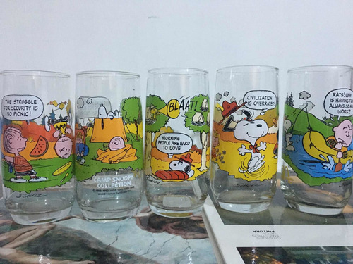 Vasos De Snoopy Vintage 1965 Macdonalds Jue 5 Vasos D 4.5cm