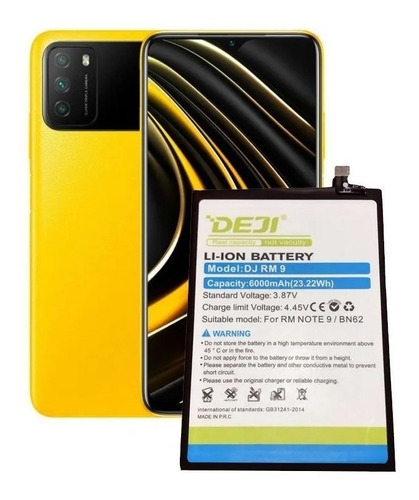 Bateria Litio @ Xiaomi Bn62 Poco M3 De 6000 Mah Marca Deji