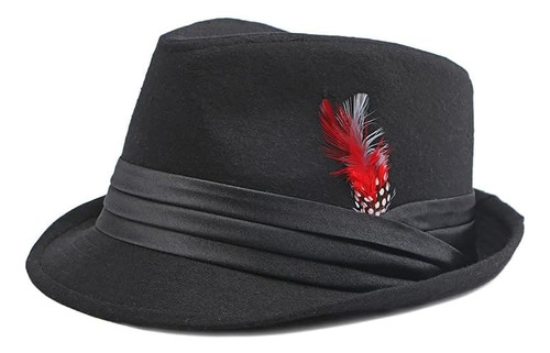 Sombrero Fedora Fieltro Con Plumas Hombres Y Mujeres, Jazz